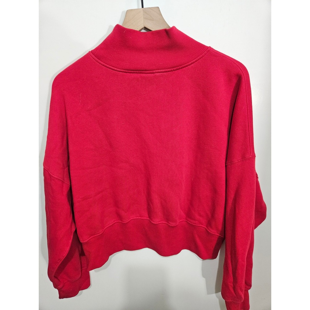 Wild Fable Red Apres Ski Club Mock Neck Cropped Sweatshirt Pullover‎ Large - Picture 7 of 7